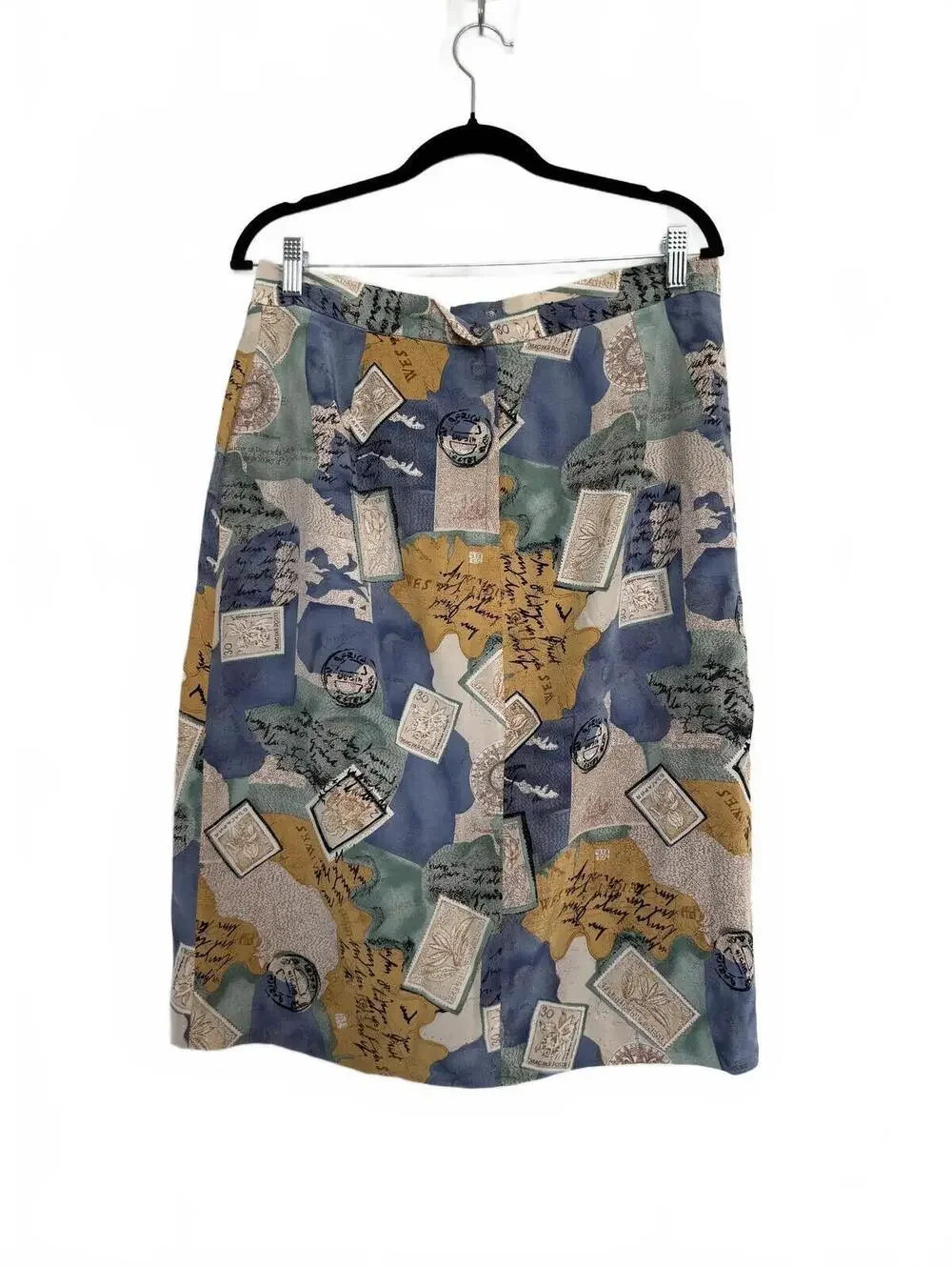 Quinn‎ 100% Pure Silk Vintage Print Skirt